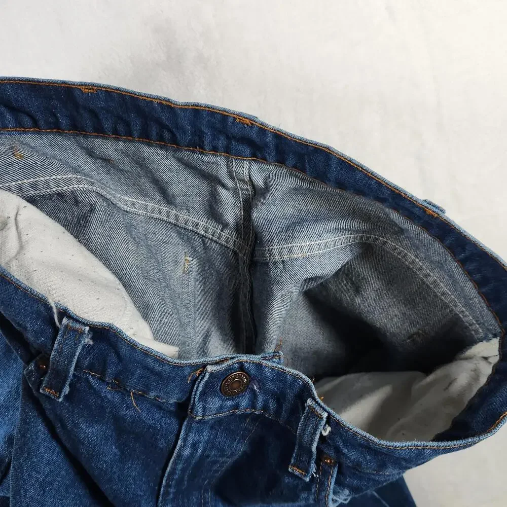 Levi's 505 Regular Fit Jeans Mens 34x32 Dark Wash Straight Leg Orange Tab‎